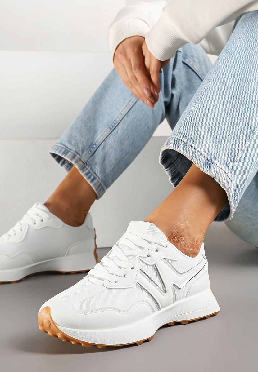 Białe Sneakersy Ozdobione Geometrycznym Motywem Zdivena 1