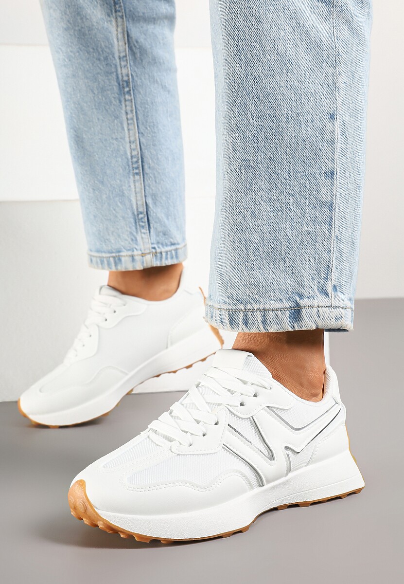 Białe Sneakersy Ozdobione Geometrycznym Motywem Zdivena 2