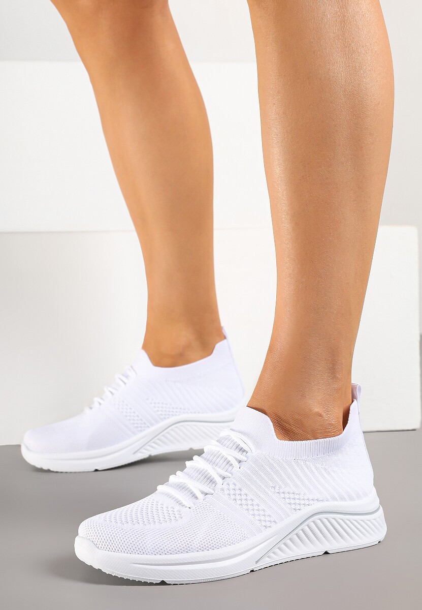 Białe Siateczkowe Buty Sportowe Sneakersy na Zdobionej Podeszwie Talloti 1