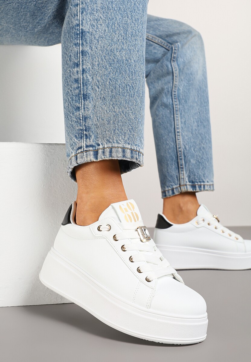 Sneakers Deseliena Alb cu negru 1