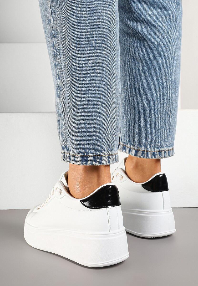 Sneakers Deseliena Alb cu negru 3