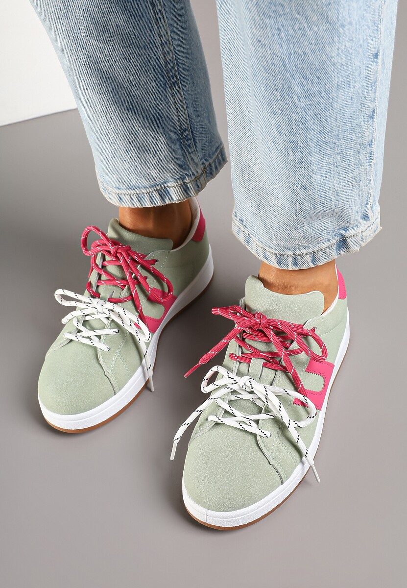 Sneakers Telindrela Verde cu fucsia 3