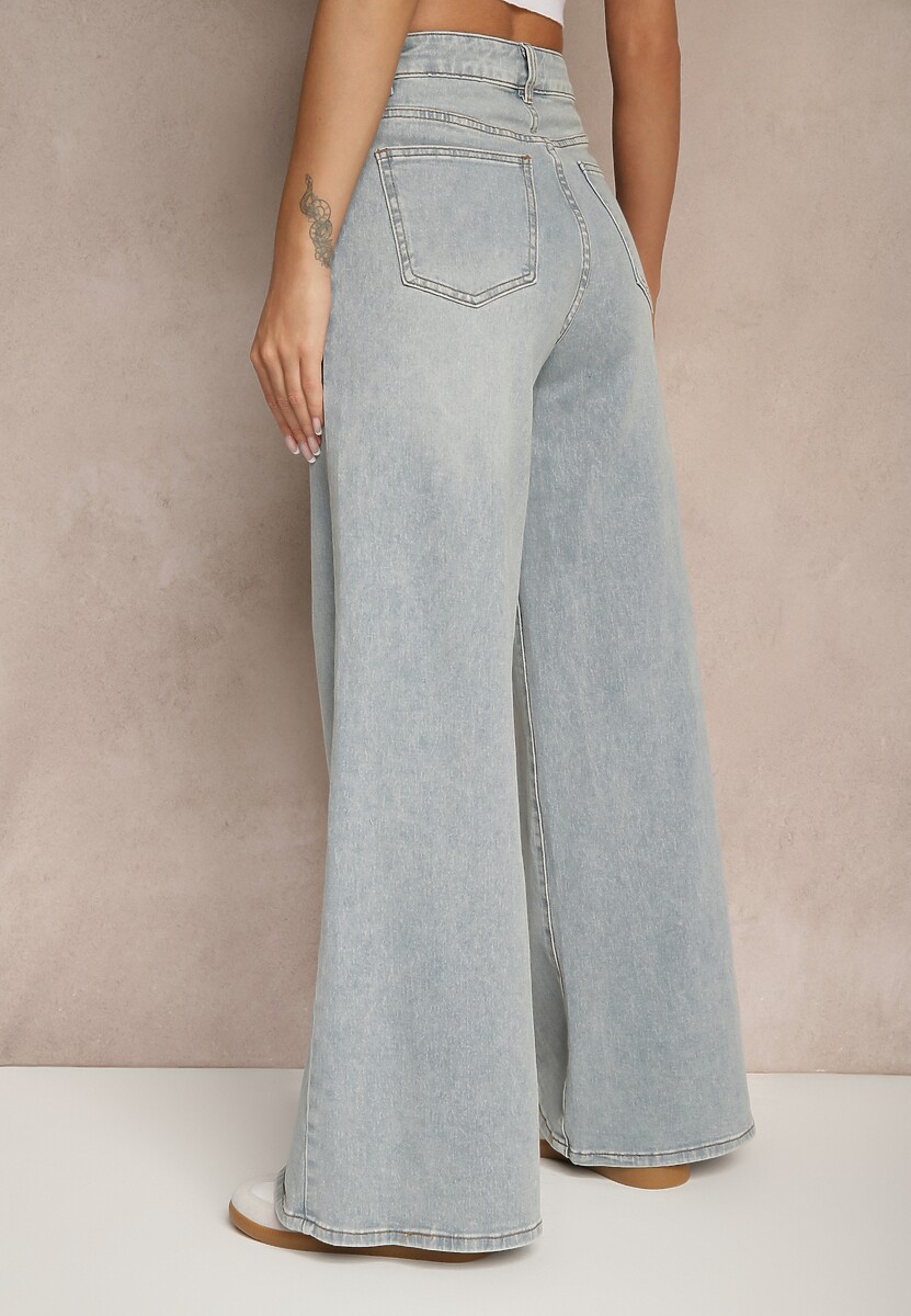 Jasnoniebieskie Jeansy Wide Leg High Waist Sesionis 3