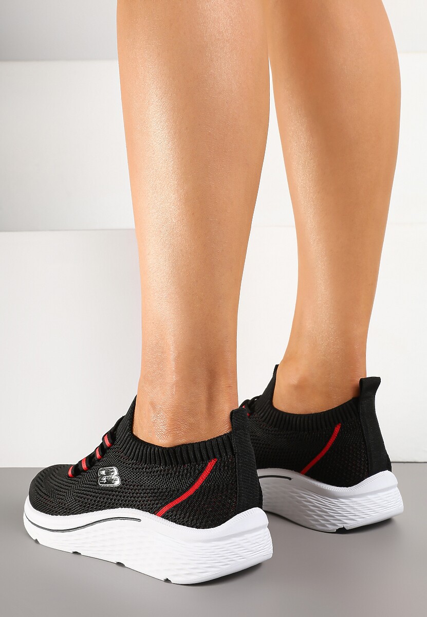 Czarne Wsuwane Buty Sportowe Sneakersy z Elastyczną Cholewką Telithiela 3