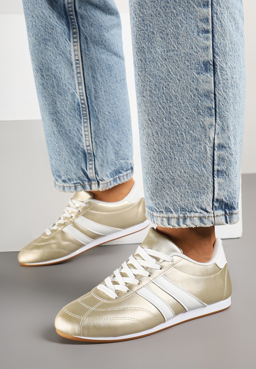 Sneakers Liantina Auriu cu alb 2