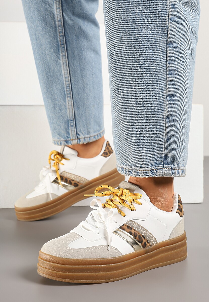 Sneakers Nasalle Alb cu maro 2