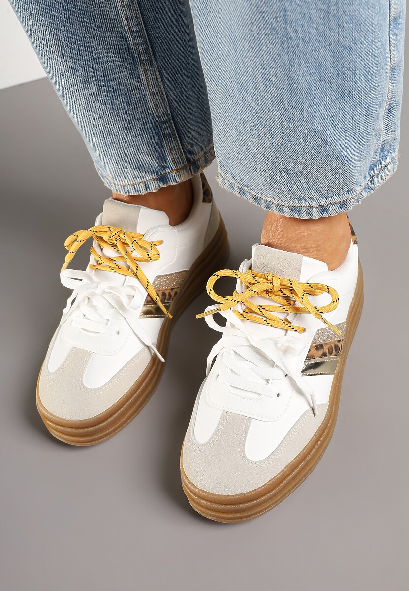 Sneakers Nasalle Alb cu maro 3