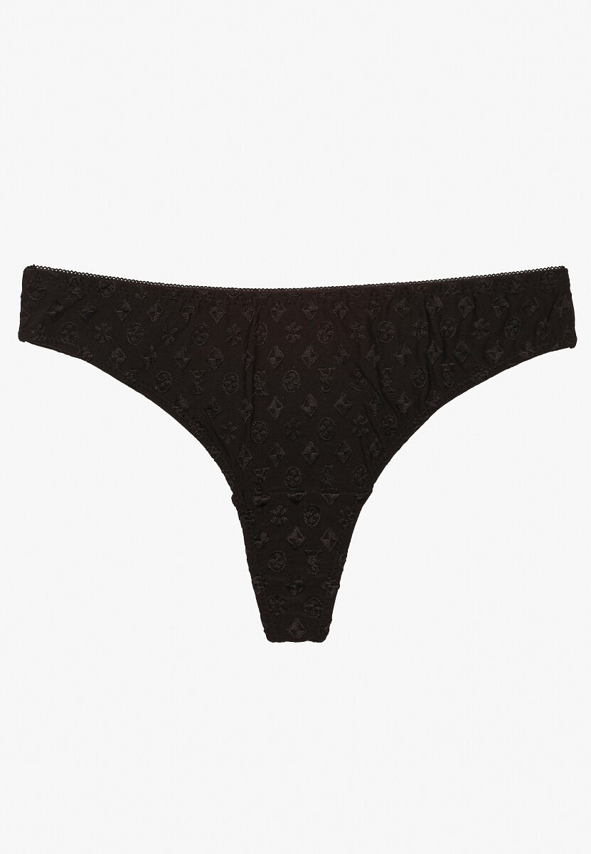 Czarne Majtki Typu Stringi Ozdobione Tłoczeniem Vivise 1