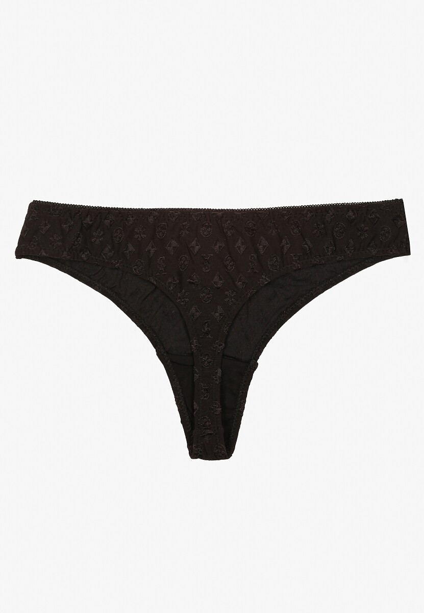 Czarne Majtki Typu Stringi Ozdobione Tłoczeniem Vivise 2