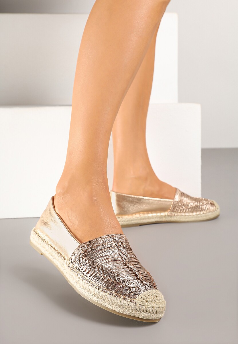 Szampańskie Espadryle z Ozdobną Plecionką na Cholewce w Stylu Boho Adisella 2