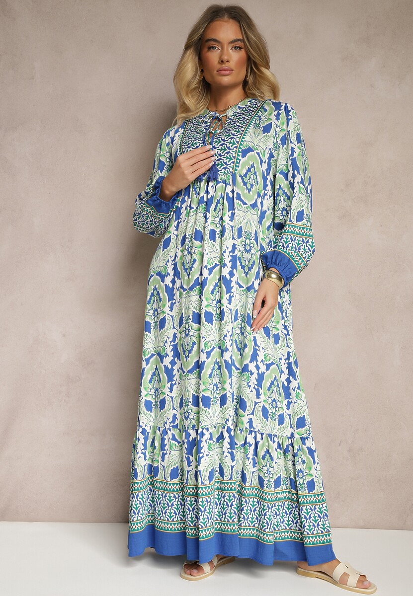 Rochie Ridira Albastră cu verde 2