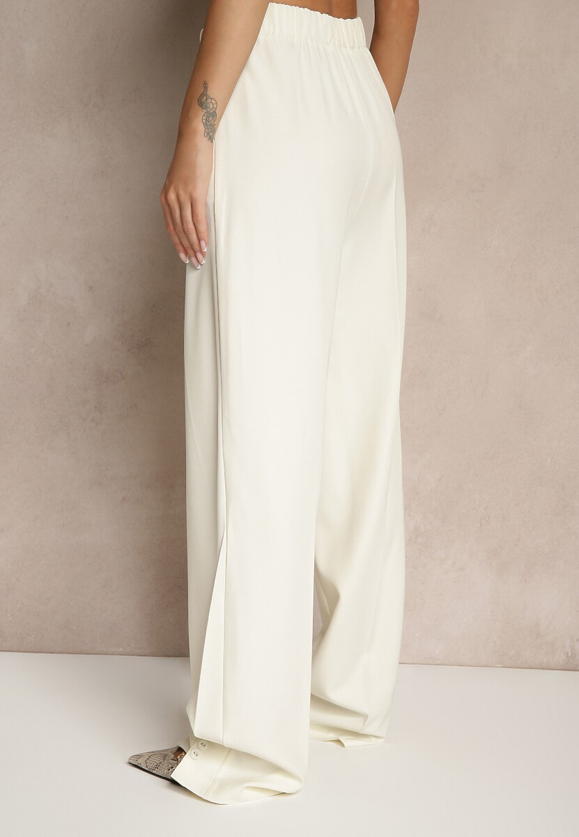 Jasnobeżowe Spodnie Garniturowe High Waist Annavia 3
