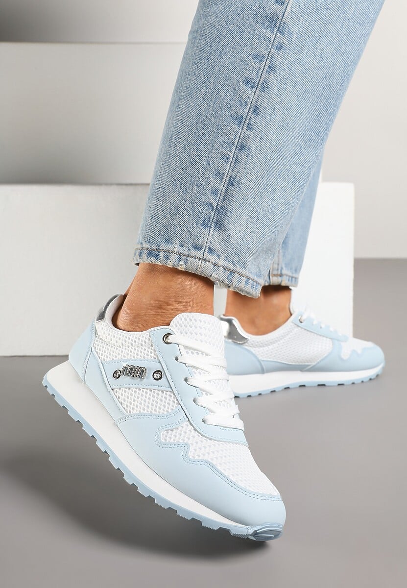 Niebieskie Sneakersy z Ozdobnymi Cyrkoniami Adisona 2