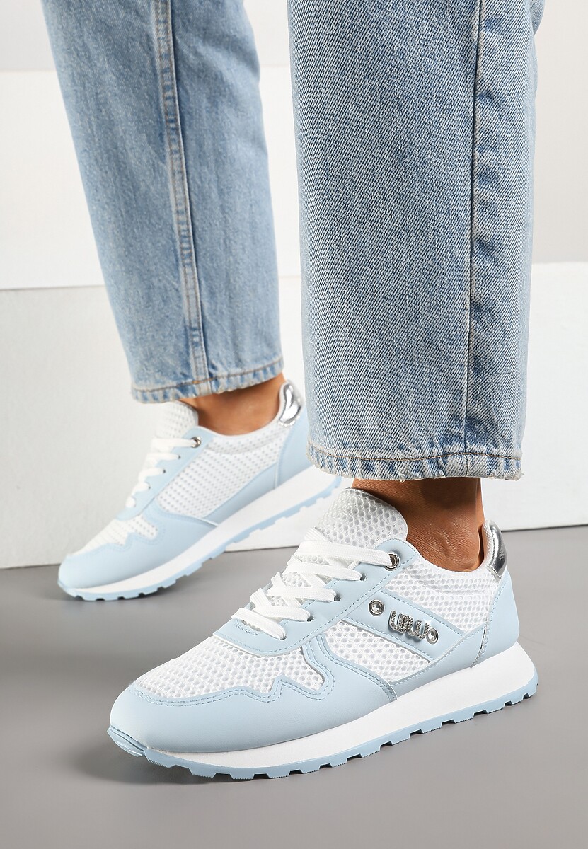 Niebieskie Sneakersy z Ozdobnymi Cyrkoniami Adisona 3