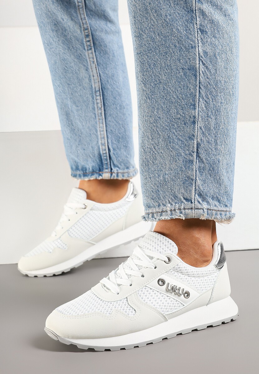 Białe Sneakersy z Ozdobnymi Cyrkoniami Adisona 1
