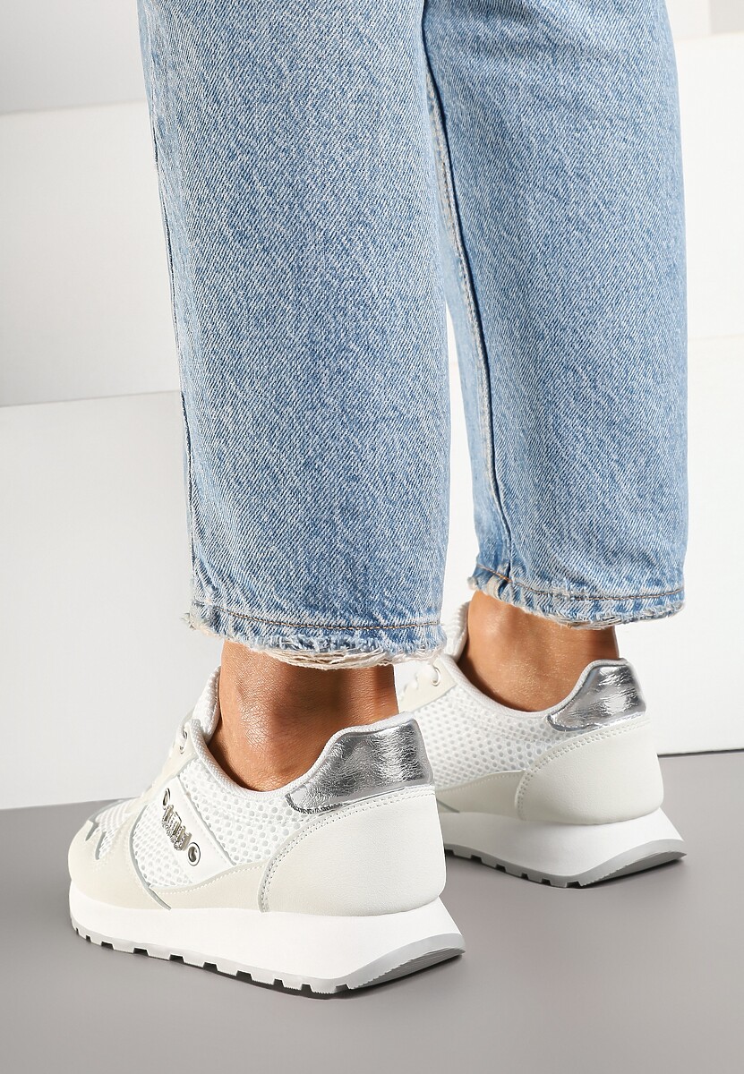 Białe Sneakersy z Ozdobnymi Cyrkoniami Adisona 3
