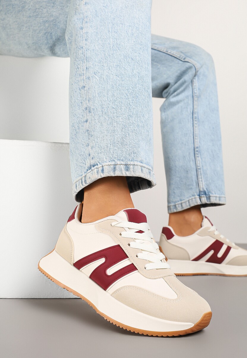 Sneakers Dalvisa Bordo cu roșu 2