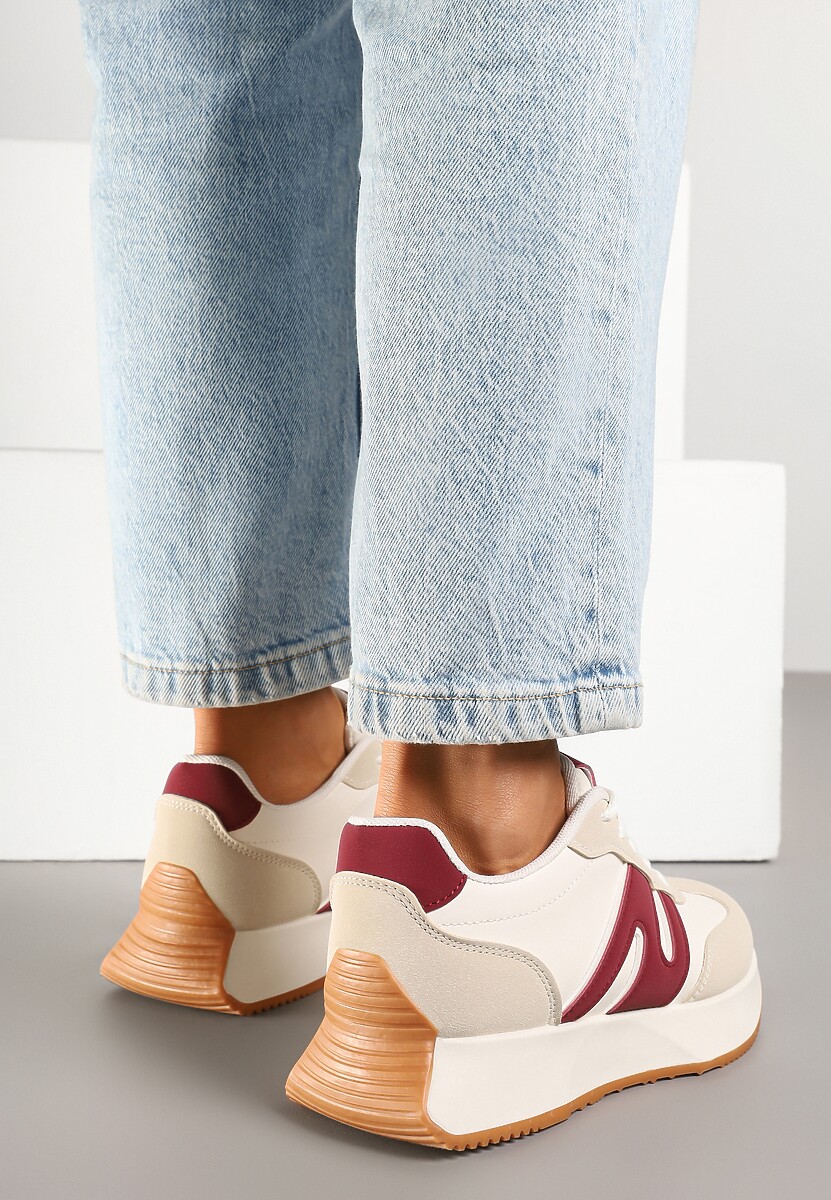 Sneakers Dalvisa Bordo cu roșu 3