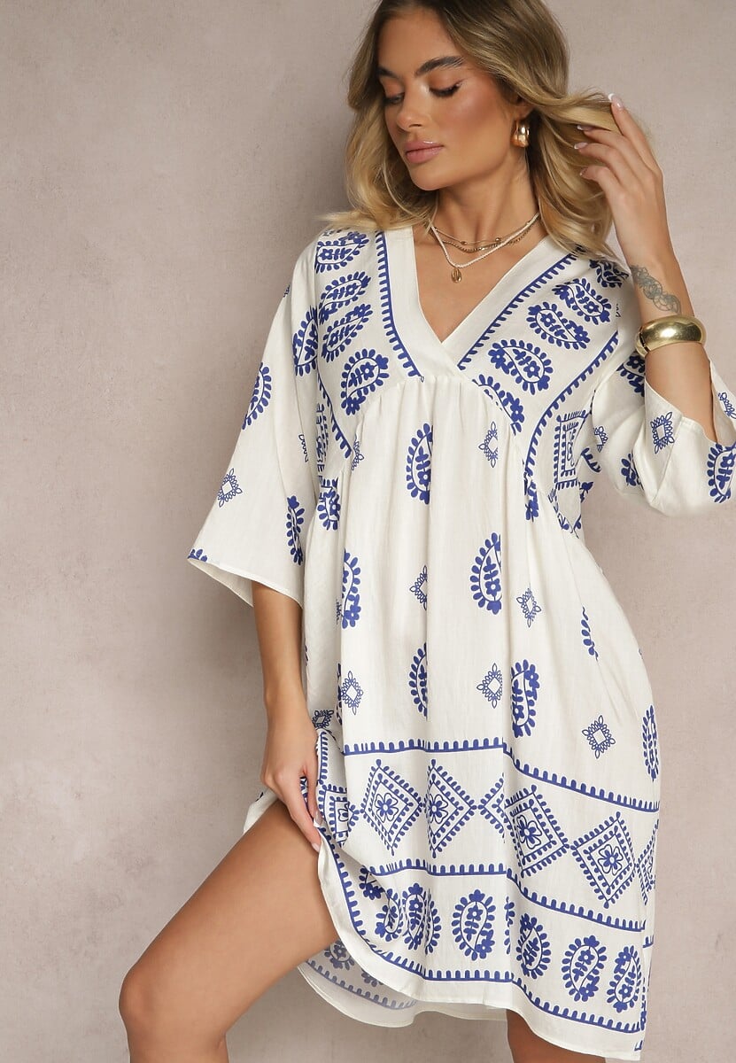 Rochie Virisna Albastră cu alb 1