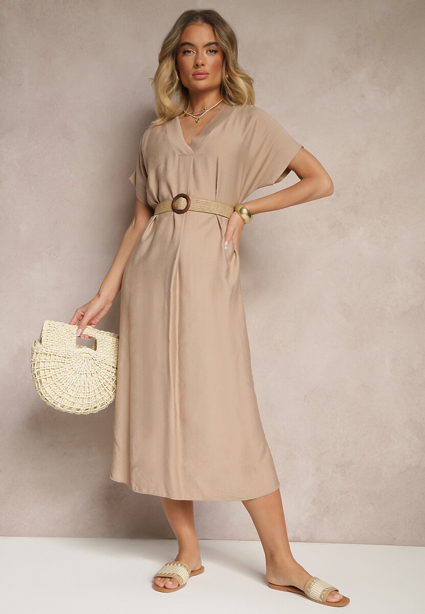 Rochie Soniloria Bej închis 2