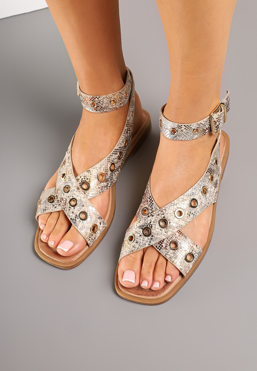 Sandale Annivelle Print piele de șarpe 3