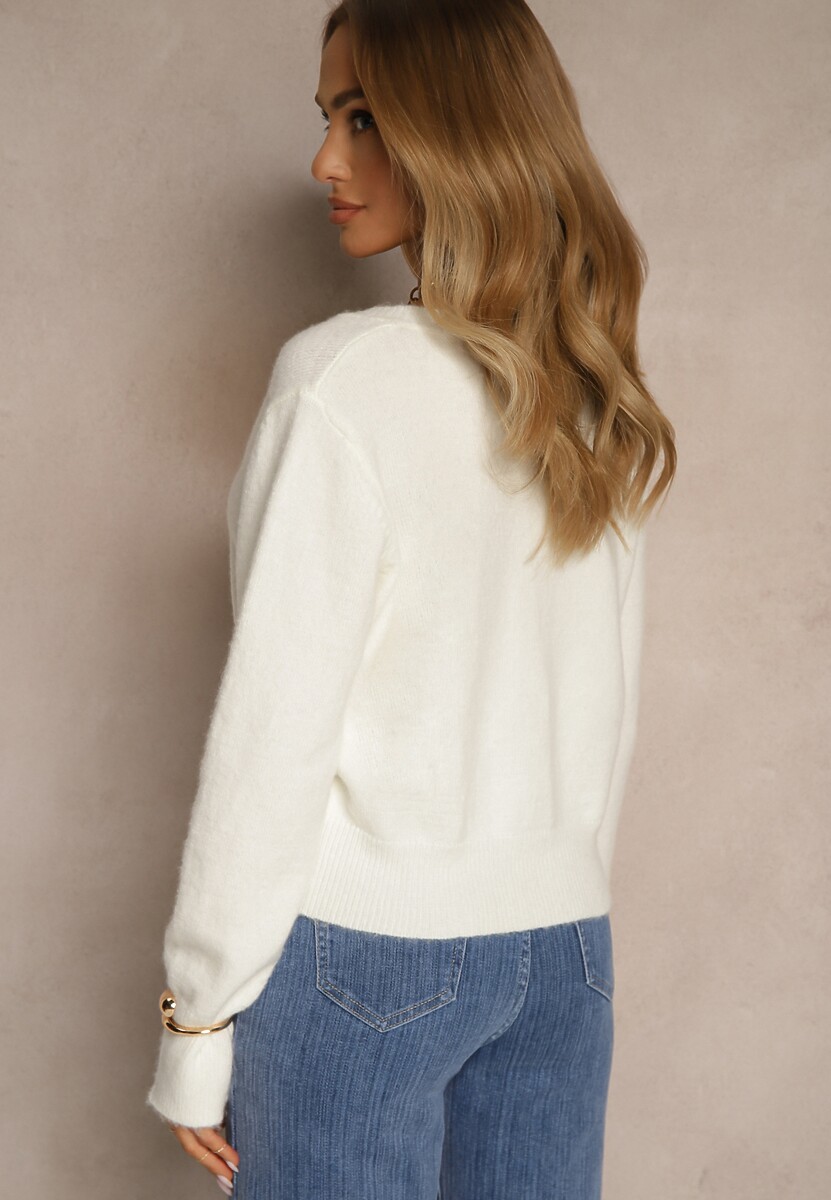 Cardigan Kornelira Alb 3