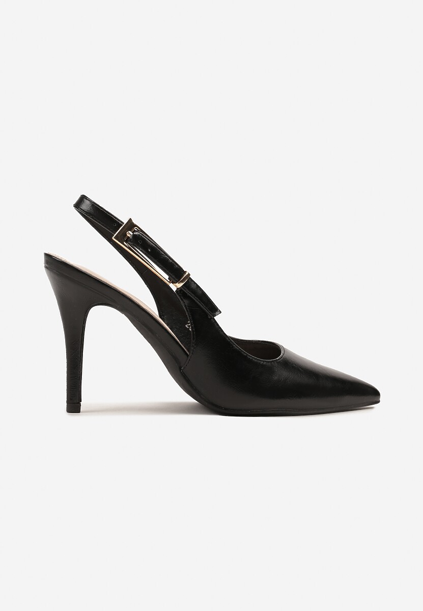 【NONCODE】Niren Spider Slingback Czarne Sandały Typu Slingback ze Szpiczastym Noskiem