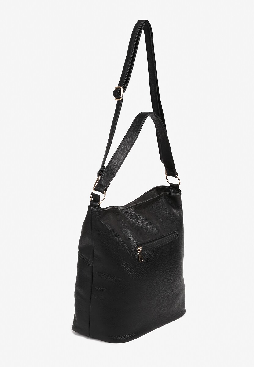 Czarna Torebka Typu Hobo z Dodatkowym Paskiem Crossbody Janallora 2