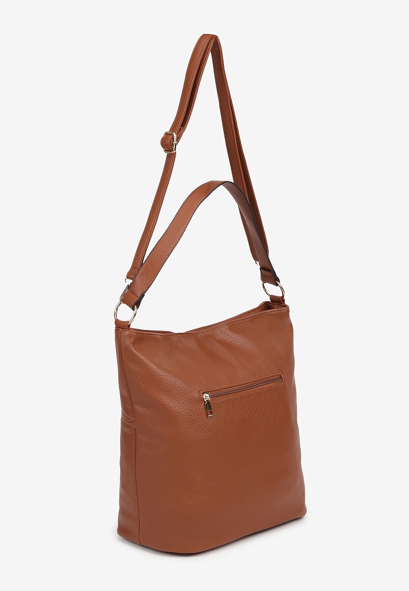 Brązowa Torebka Typu Hobo z Dodatkowym Paskiem Crossbody Janallora 2