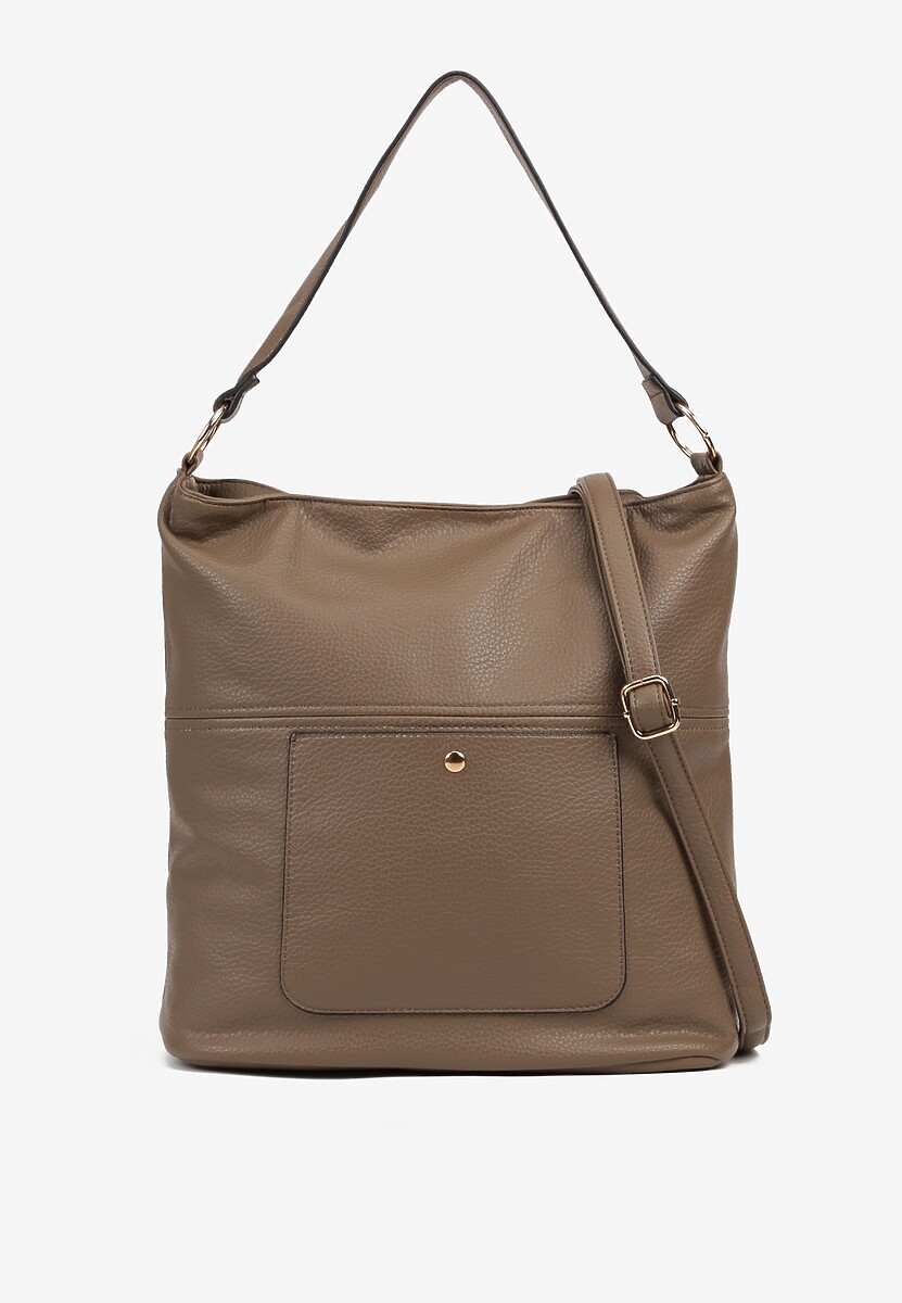 Beżowa Torebka Typu Hobo z Dodatkowym Paskiem Crossbody Janallora 1