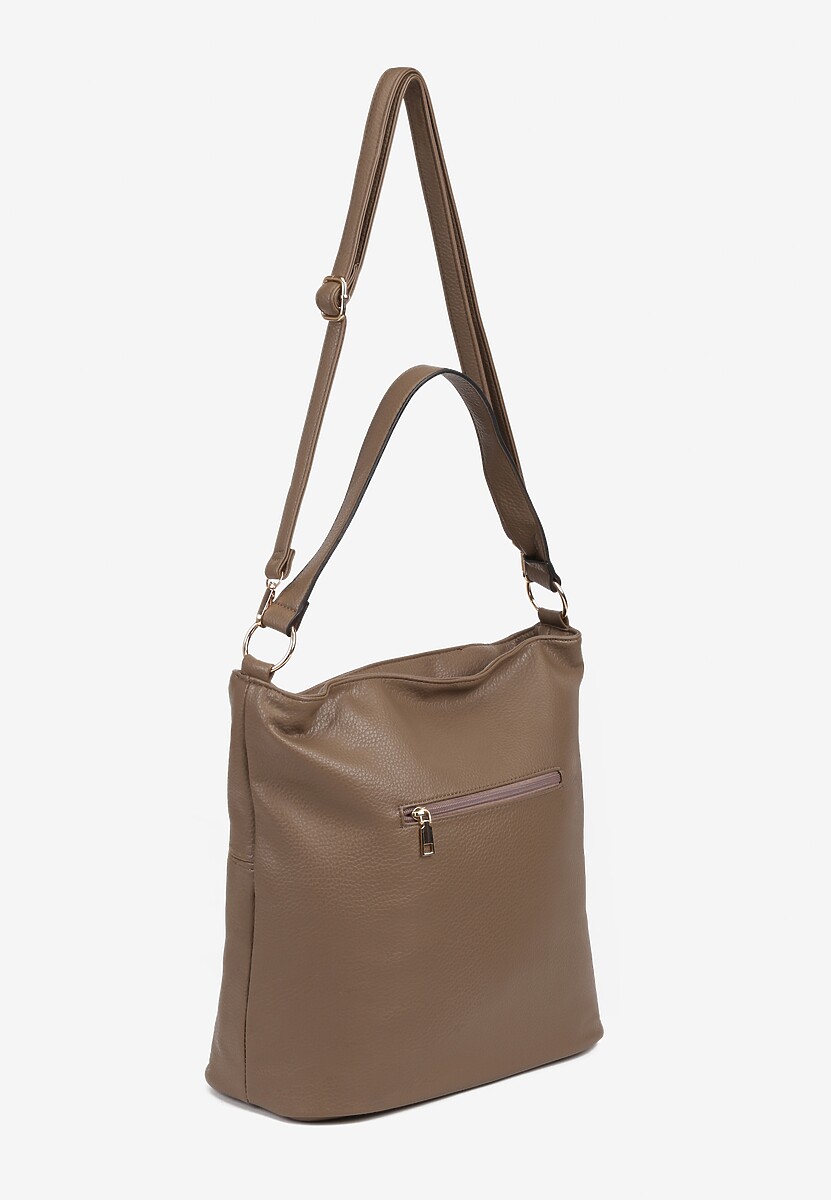 Beżowa Torebka Typu Hobo z Dodatkowym Paskiem Crossbody Janallora 2