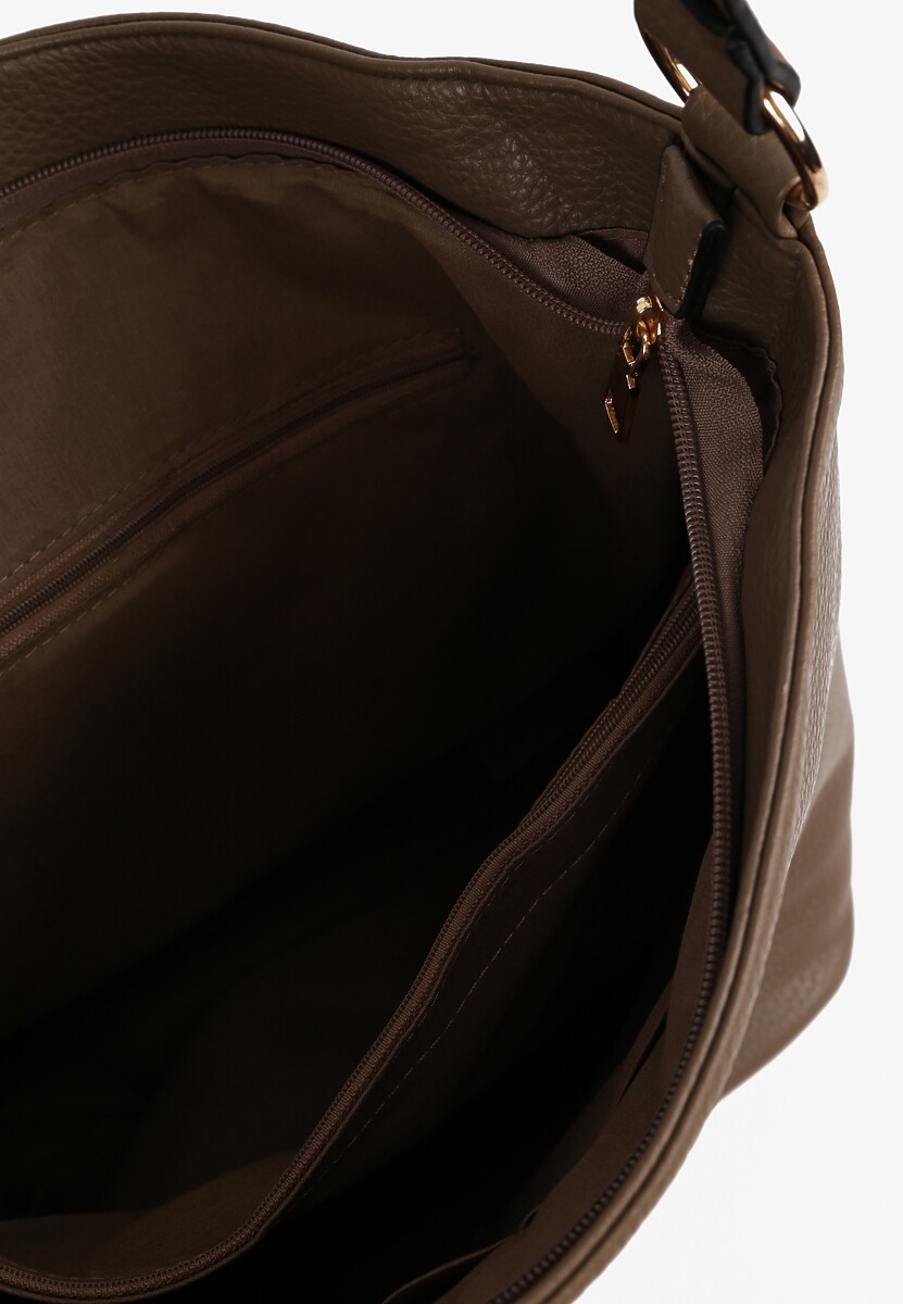 Beżowa Torebka Typu Hobo z Dodatkowym Paskiem Crossbody Janallora 3