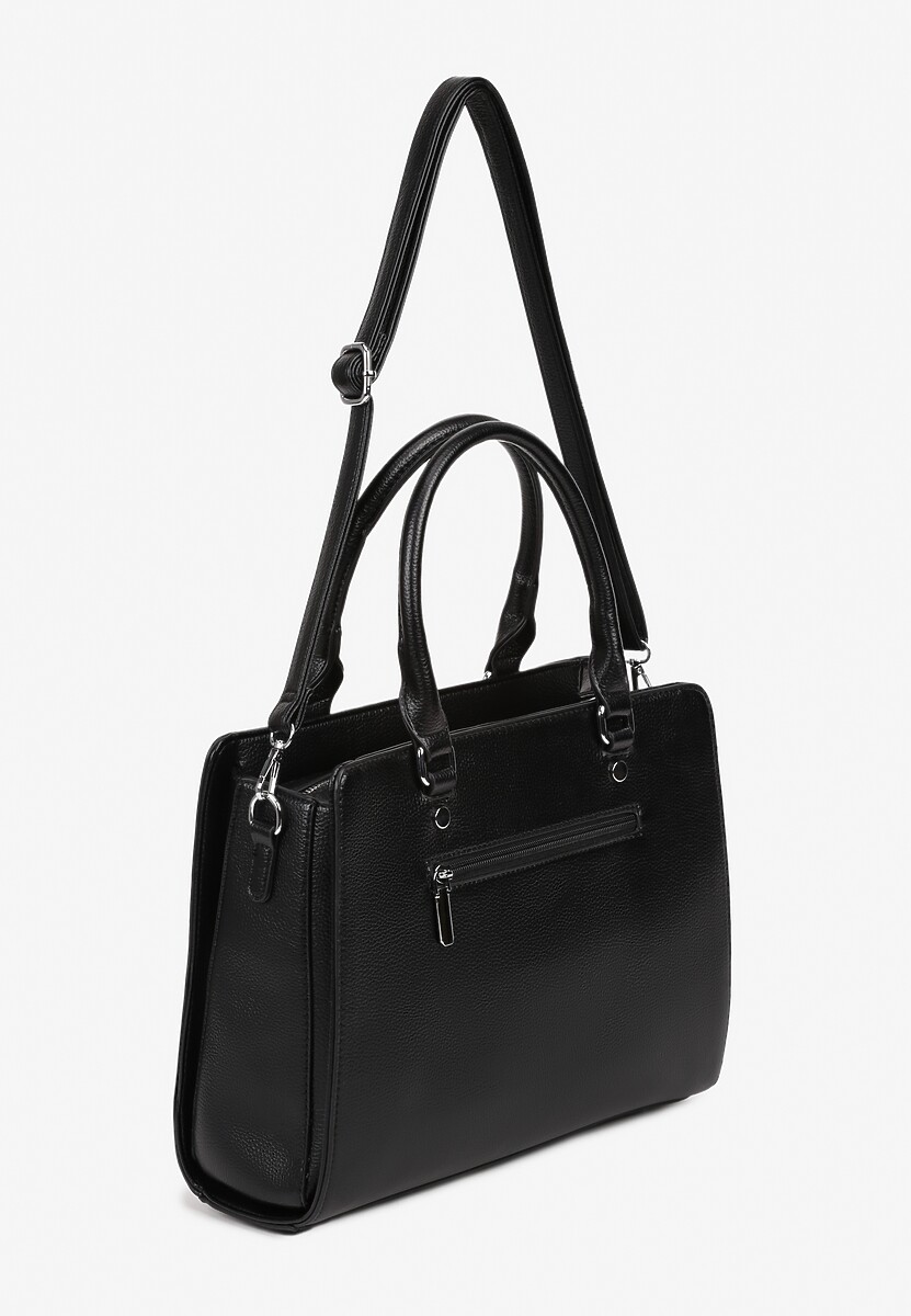 Czarna Torebka Shopperka z Dodatkowym Paskiem Crossbody Sunirora 2