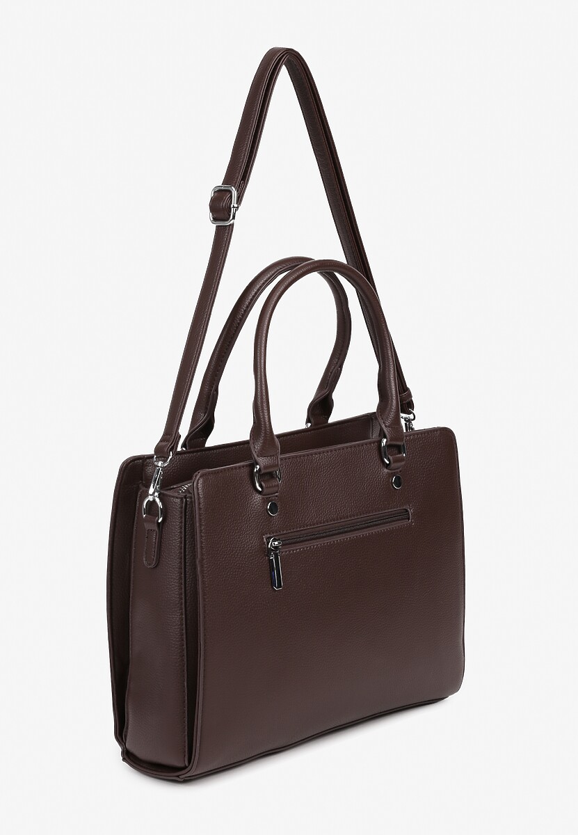 Brązowa Torebka Shopperka z Dodatkowym Paskiem Crossbody Sunirora 2