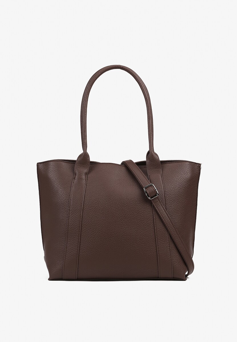 Brązowa Duża Torebka Tote w Stylu Casual Firpio 1