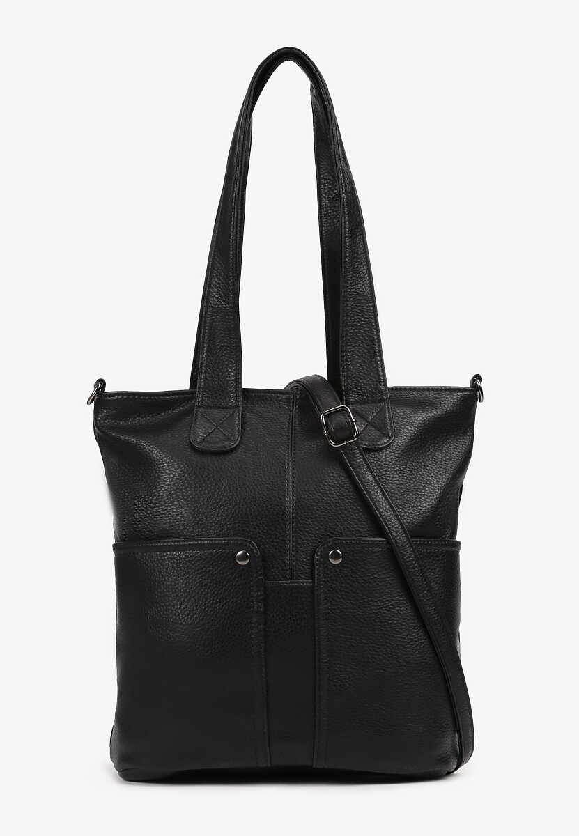 Czarna Torebka Shopper Tote z Uchwytami i Regulowanym Paskiem Silpio 1