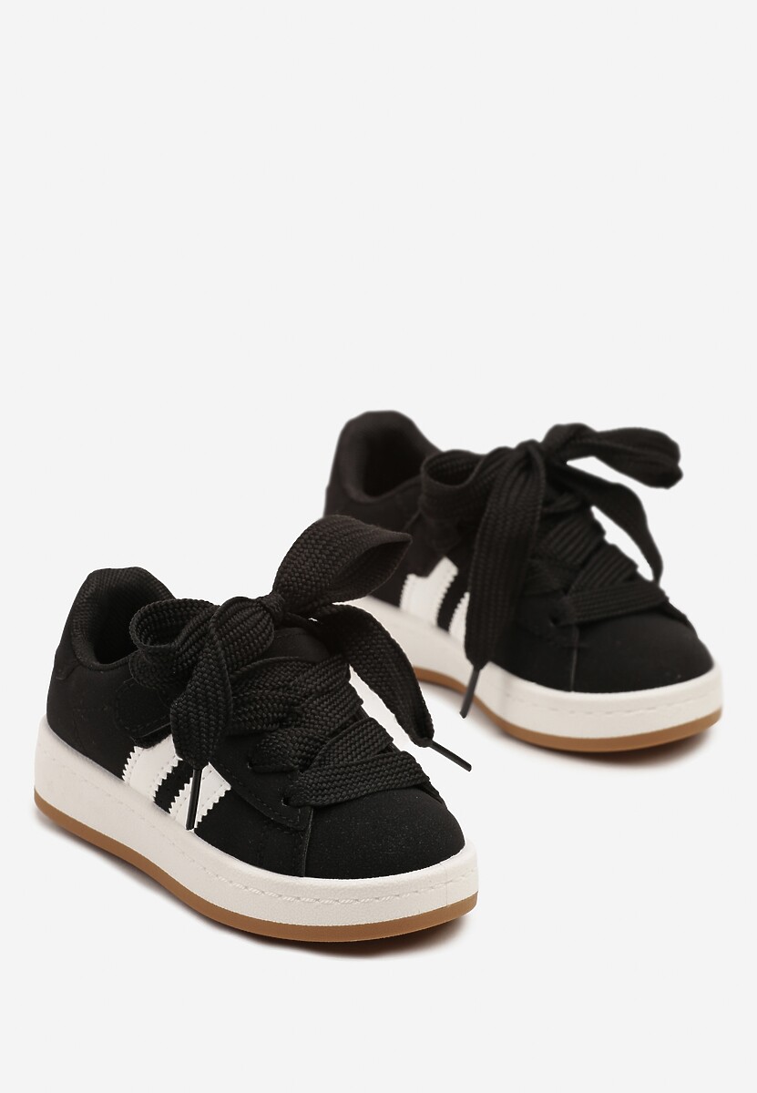 Czarne Buty Sportowe Sneakersy Ozdobione Paskami Worriti 2