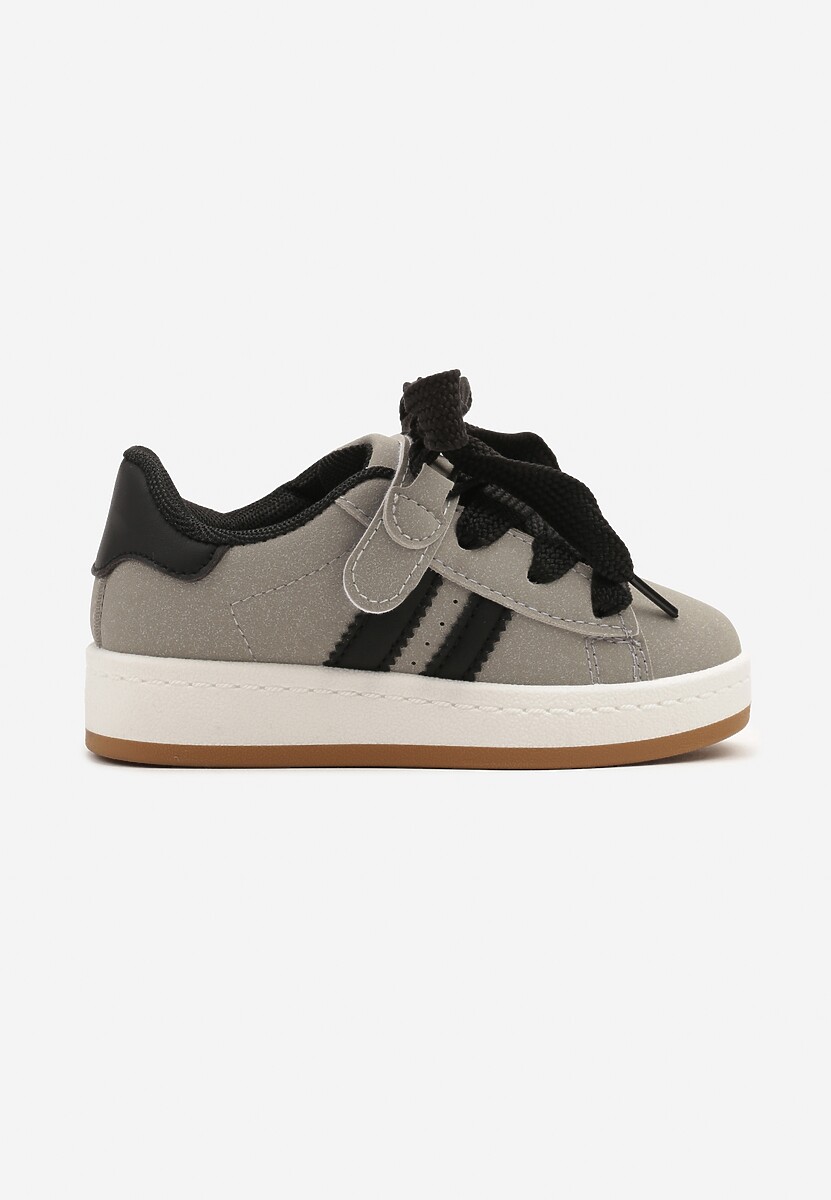 Szare Buty Sportowe Sneakersy Ozdobione Paskami Worriti 1