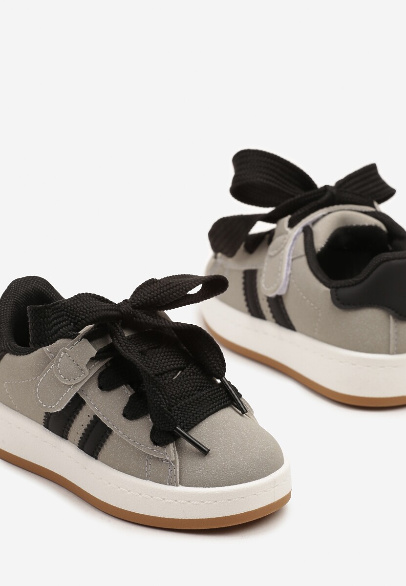 Szare Buty Sportowe Sneakersy Ozdobione Paskami Worriti 3