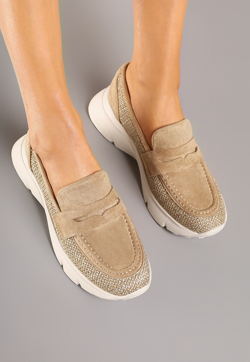 Pantofi casual Eraviella Bej închis 3