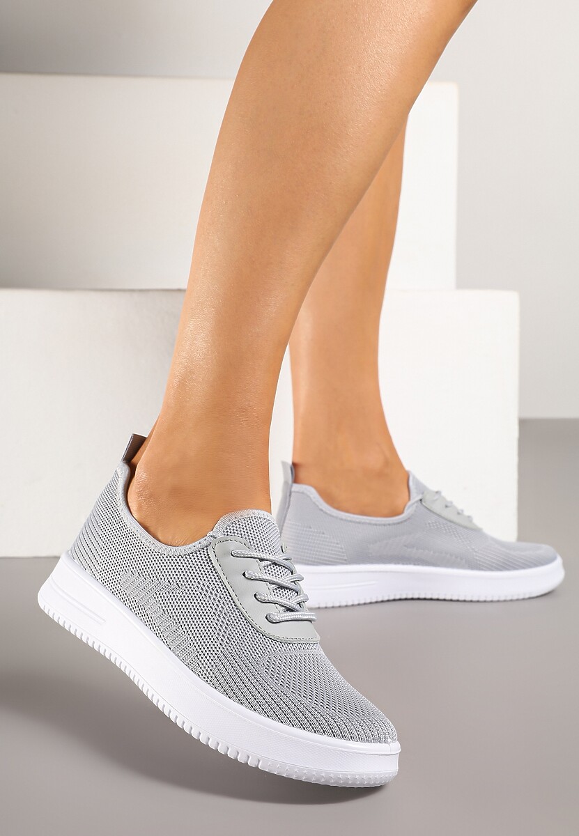 Szare Siateczkowe Buty Sportowe Sneakersy Eravessa 2