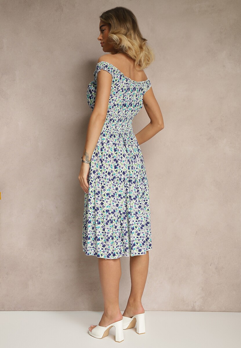 Rochie Roniselle Albă cu albastru 3