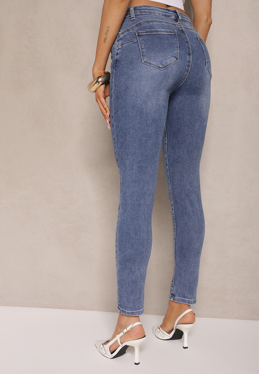 Niebieskie Bawełniane Jeansy Typu Skinny Rivmoi 3