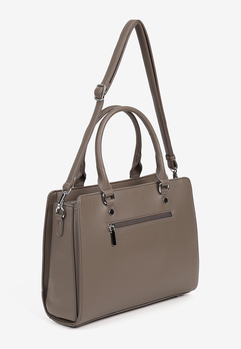Beżowa Torebka Shopperka z Dodatkowym Paskiem Crossbody Sunirora 2