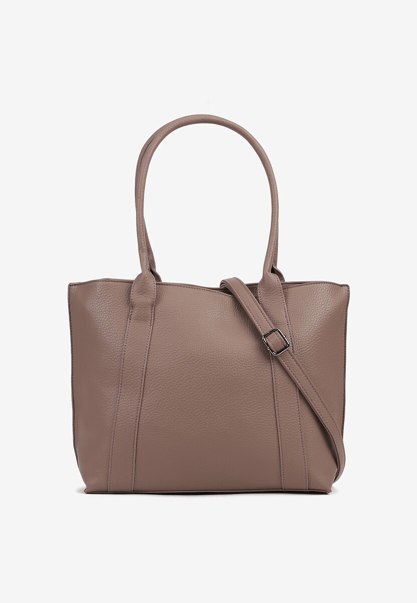 Ciemnobeżowa Duża Torebka Tote w Stylu Casual Firpio 1