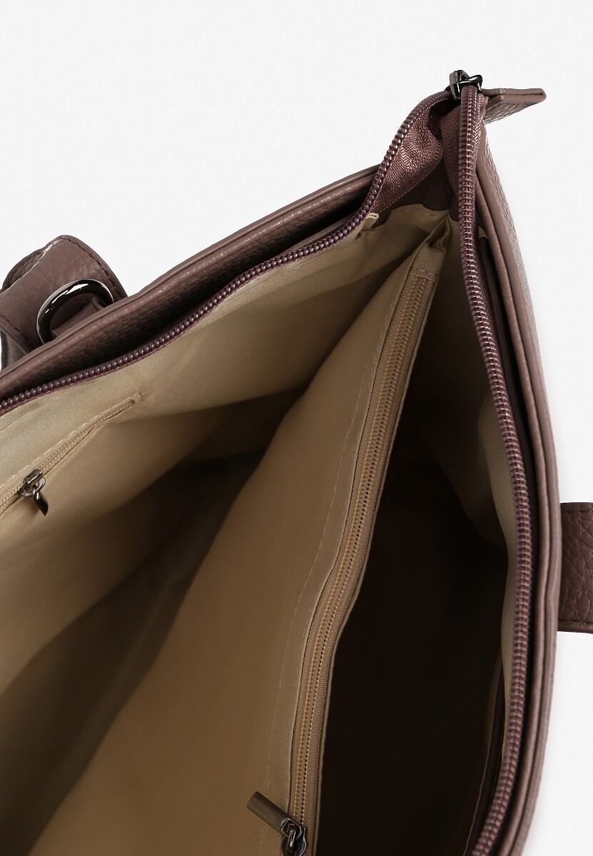 Ciemnobeżowa Duża Torebka Tote w Stylu Casual Firpio 3
