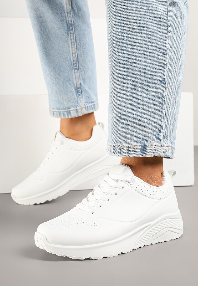 Białe Sneakersy z Tłoczoną Cholewką Ulithrena 3