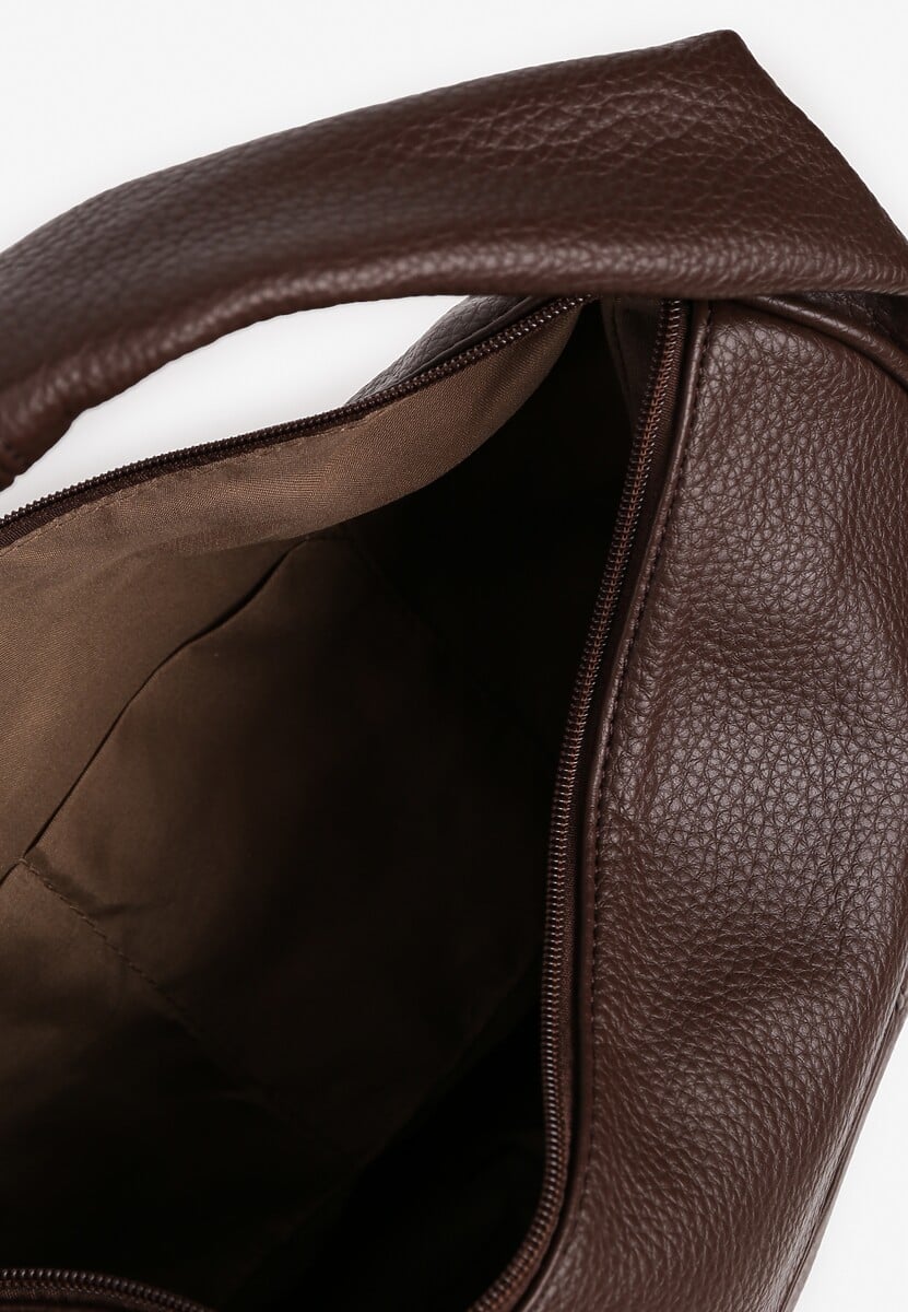 BrązowaTorebka o Fasonie Hobo z Dodatkowym Paskiem Crossbody Mepila 3