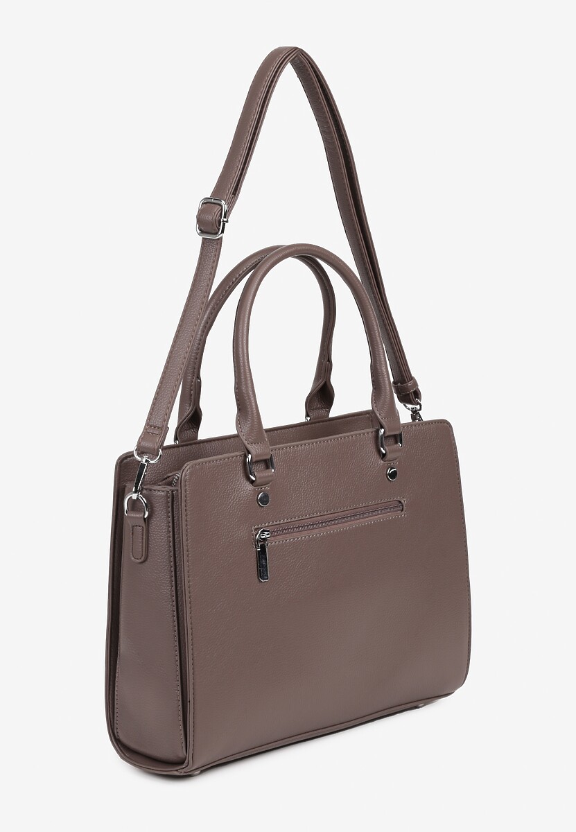 Ciemnobeżowa Torebka Shopperka z Dodatkowym Paskiem Crossbody Sunirora 2