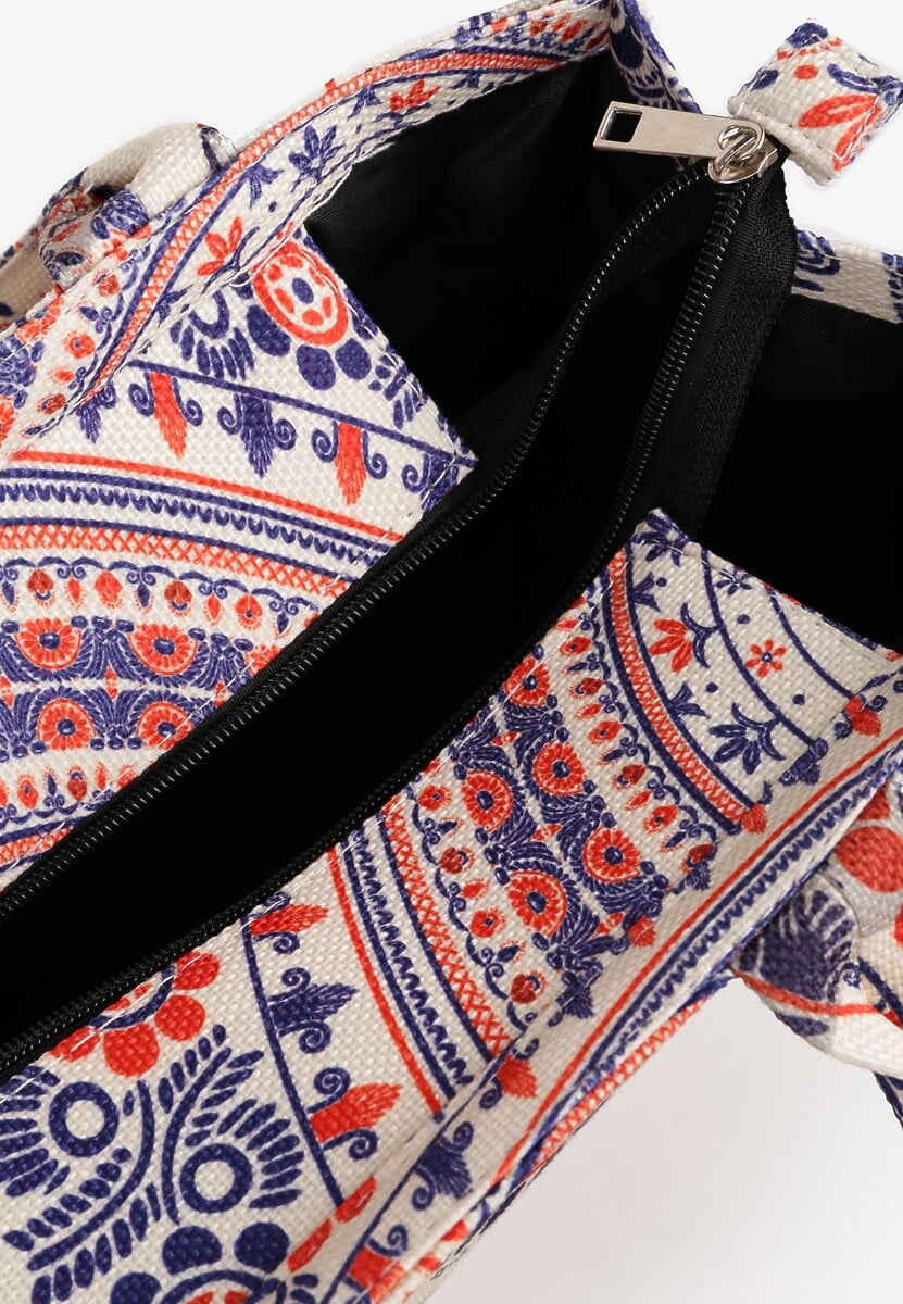 Czerwona Torebka Typu Shopper Ozdobione Napisem i Wzorem Boho Alithil 3